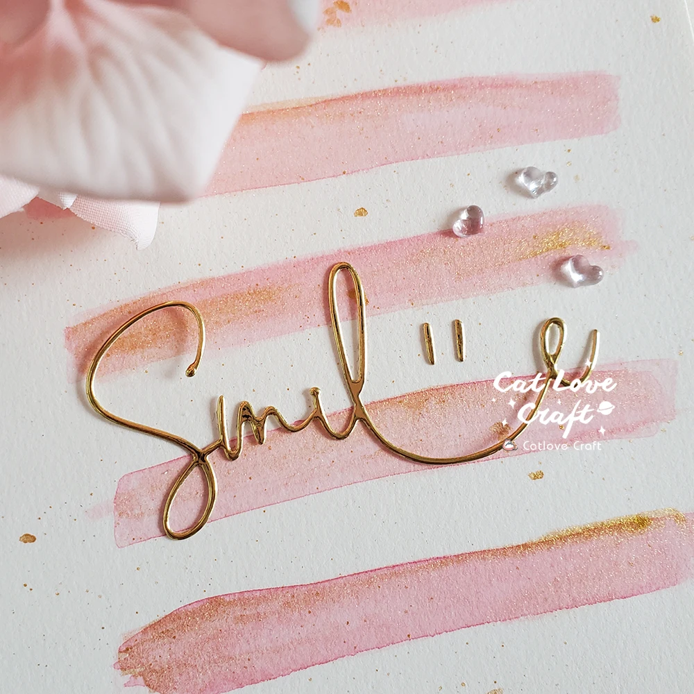 Catlove Smile Word 금속 절단 다이 스크랩북 금형 나이프 스텐실 다이 컷 카드 만들기 DIY 공예 엠보싱 새로운 다이