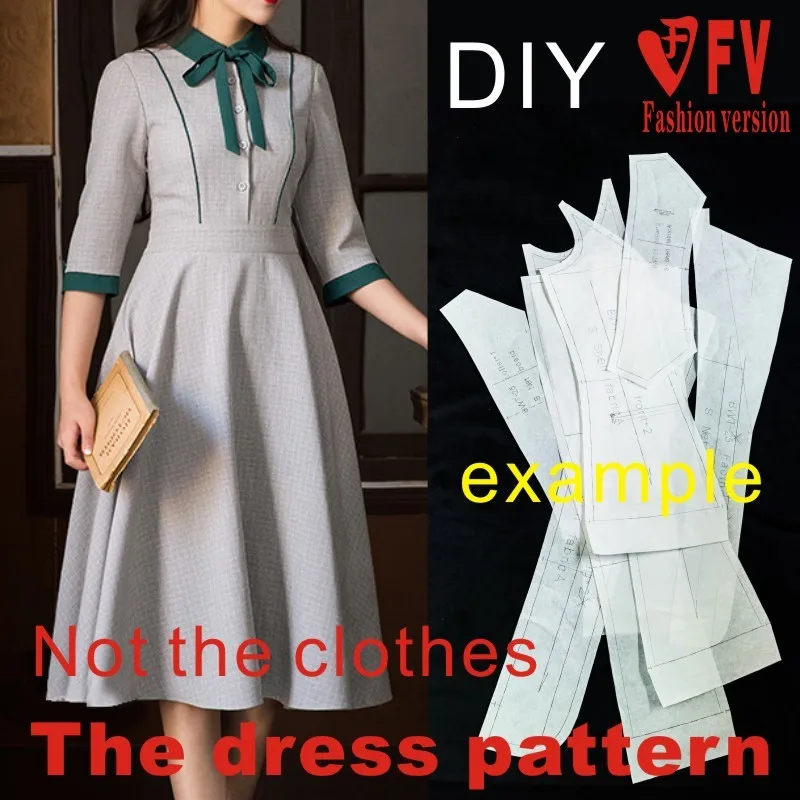 Fashion skirt pattern women's half sleeve dress pattern clothing cutting drawings BLQ-327