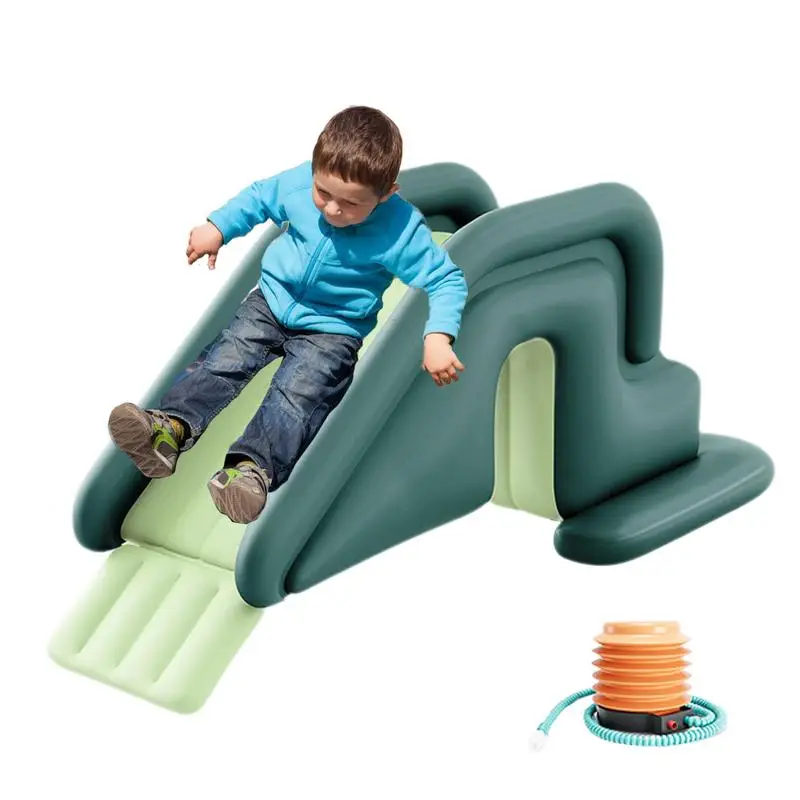 Kids Inflatable Slide Children Pool Inflatable Slide Widened With Foot Pump For Home Backyard Family Party