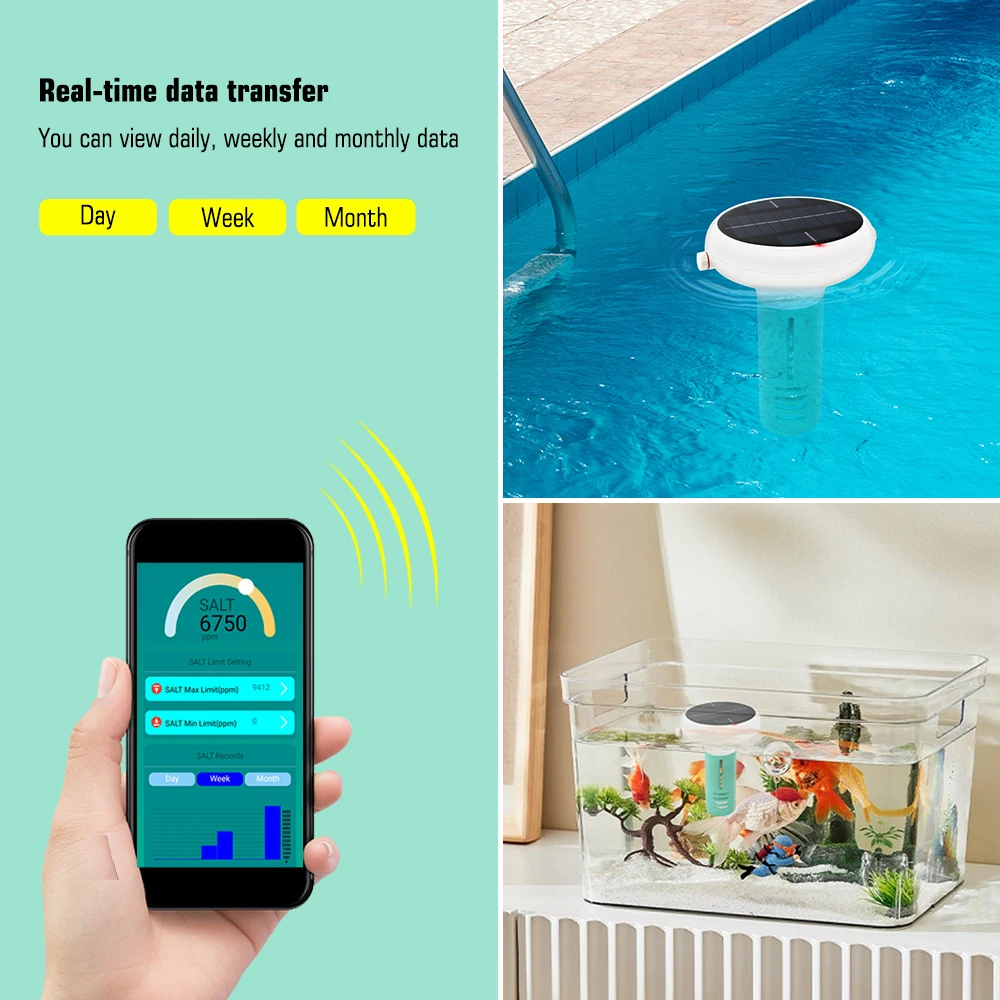 Tuya ZigBee Intelligent Chlorin Meter 7in1 PH ORP Total Dissolved Solids Salinity Temp CL Test Meter Swimming Pool Water Tester 5