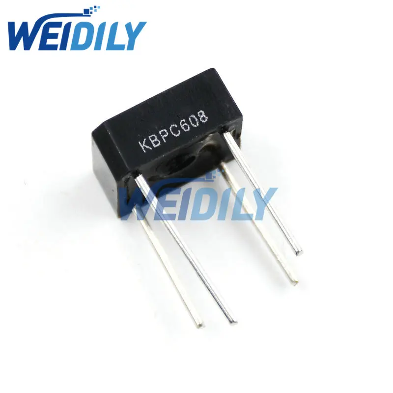 5PCS KBPC608 KBPC-608 6A 800V Single Phases Diode 4pin Bridge Rectifier New