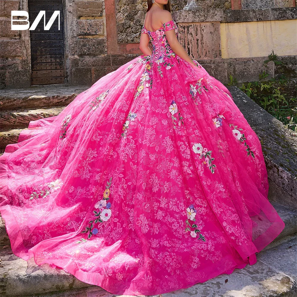 Sweet 15 16 Dresses Luxury Lace Off the Shoulder Sleeves Plus Size Party Prom Gown Cocktail