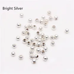Silver and Gold Plated Brass Smooth Spacer Beads for Jewelry Making - 200 Pieces (Bright Silver)