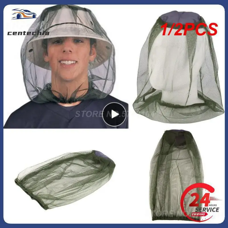 

1/2PCS Fishing Anti Mosquito Bug Insect Bee Net Mesh Head Face Mask Hat Net Cover Travel Outdoor Camping Equipment Car