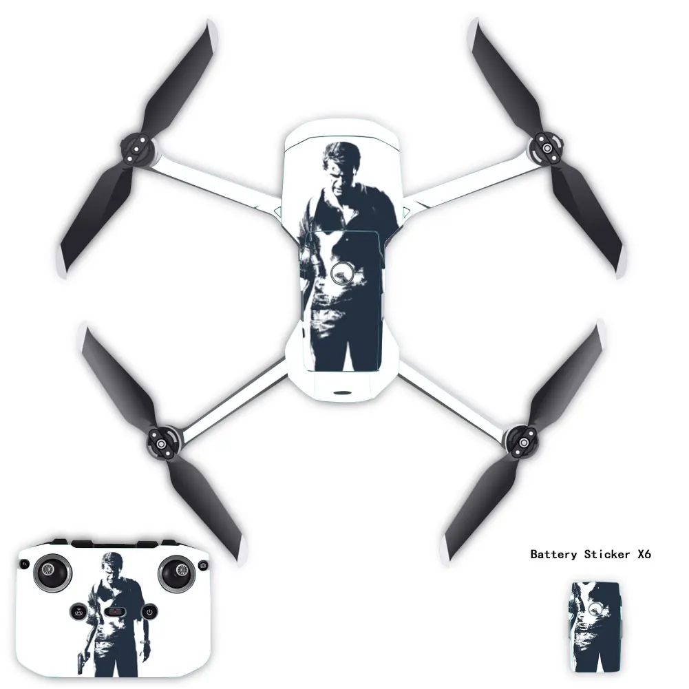 PVC Stickers Waterproof Skin Decals for DJI Mavic Air 2 Decal Skin Sticker Drone Body + RC + 3 Battery Protection Film Cover set