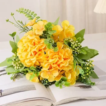 Simulation Flowers Silk Table Tennis Chrysanthemum Bouquet Shopping Mall Decoration Fake Flower Pink Ball Chrysanthemums Floral