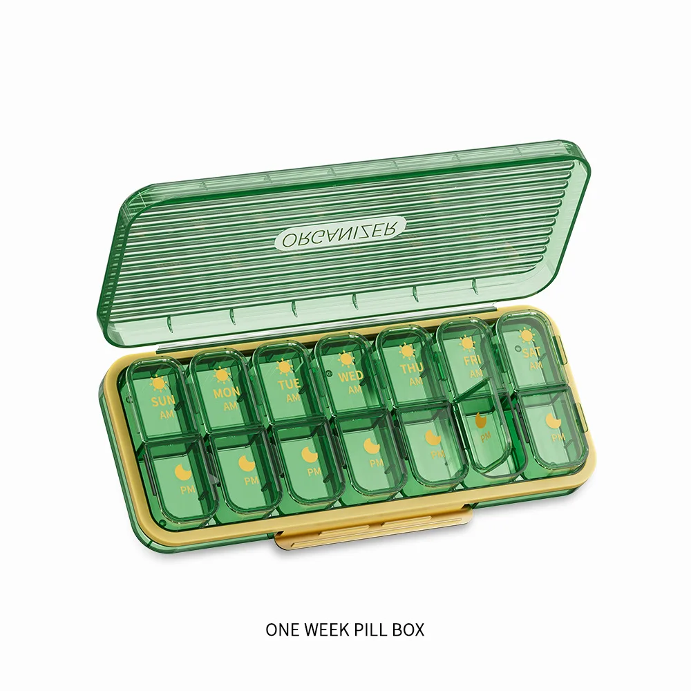 

Weekly Pill Box, Tablet Pill Box, Medicine Storage Organizer, Portable Travel Divider, 3 Rows, 21 Grids, 7 Days