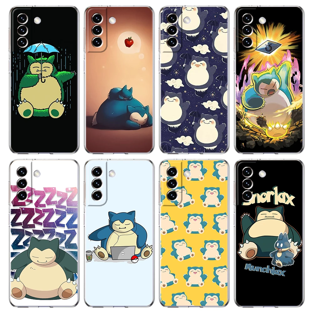 

Cute S-Snorlax Phone Case for Samsung Galaxy S23 S20 FE S22 S21 Ultra M21 M22 M32 S10 S10E S9 S8 Plus 5G Transparent Shell Capas