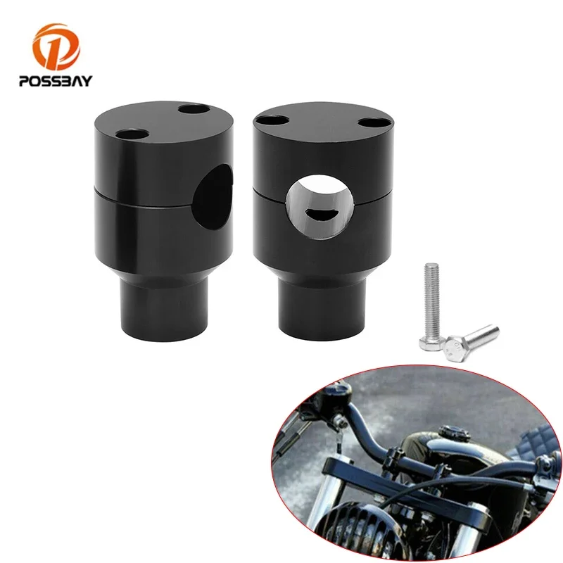 Moto 1 "Nero Manubrio Riser Bar Mount Morsetto Maniglia Universale Per Harley Davidson Cruisers Fit Honda Yamaha Kawasaki