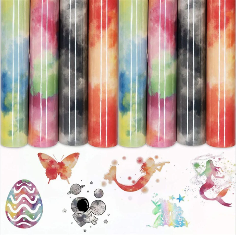 

Tie-dye Lettering Film HTV Tie-dye Heat Transfer Heat Transfer Film DIY Stickers ZR-001