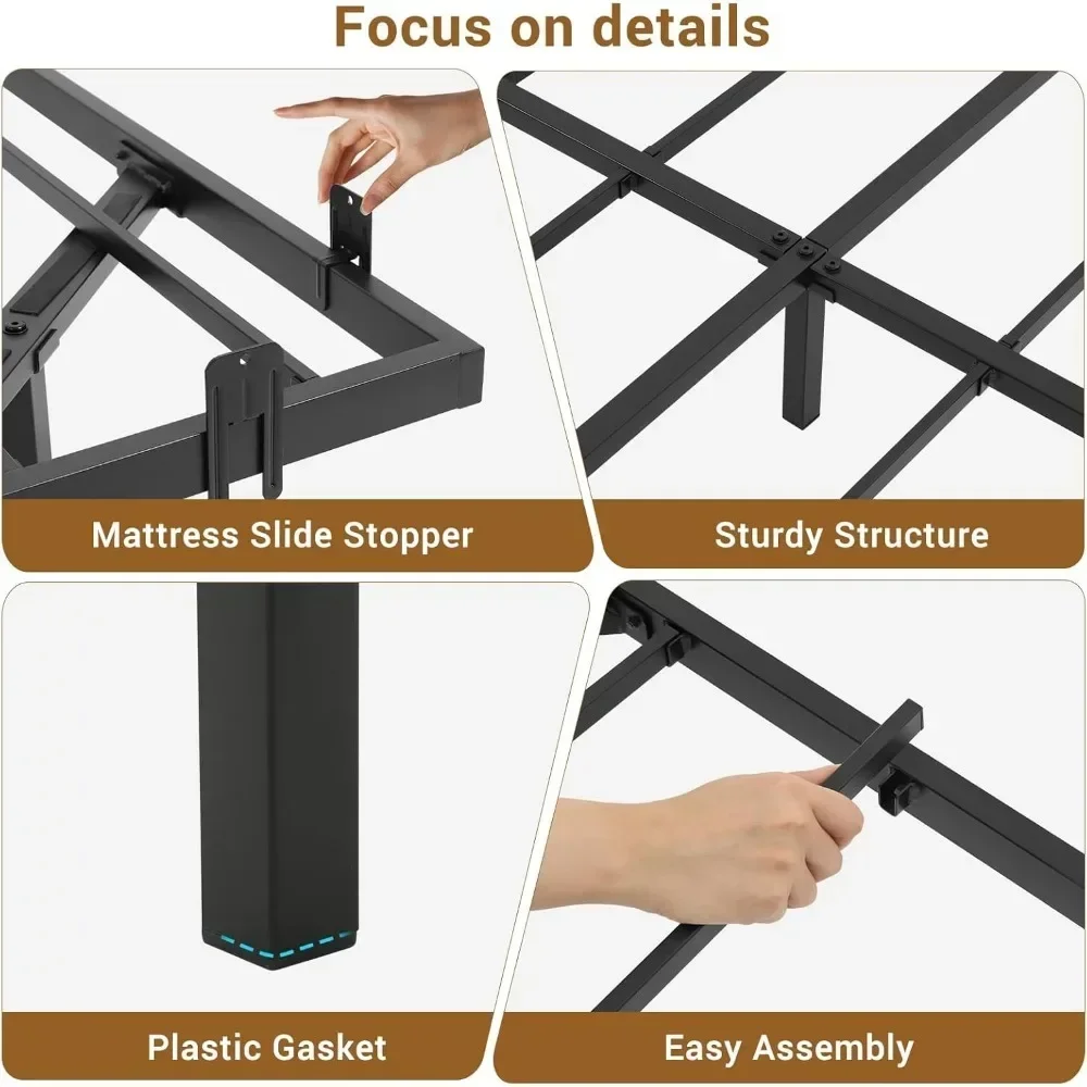 Floating Bed Frame Full Size with LED Lights, Metal Platform Full Bed, No Box Spring Needed, Easy to Assemble (Full)