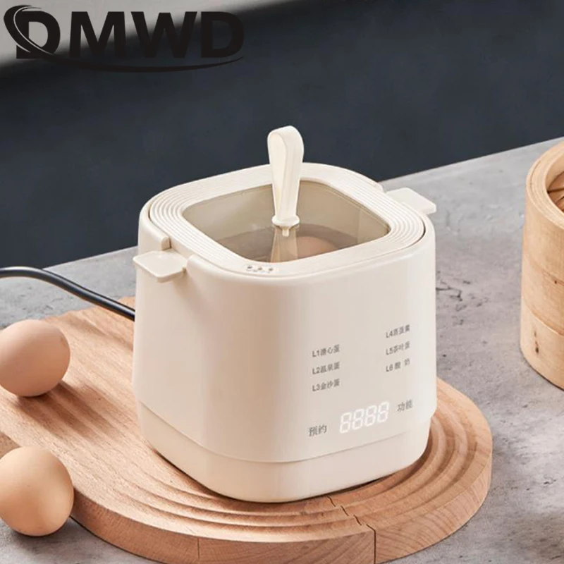 DMWD Electric Egg Cooker Soft-Boiled Egg Hot Spring Multifunctional Reservation Breakfast Steamer Boiler Yogurt Machine
