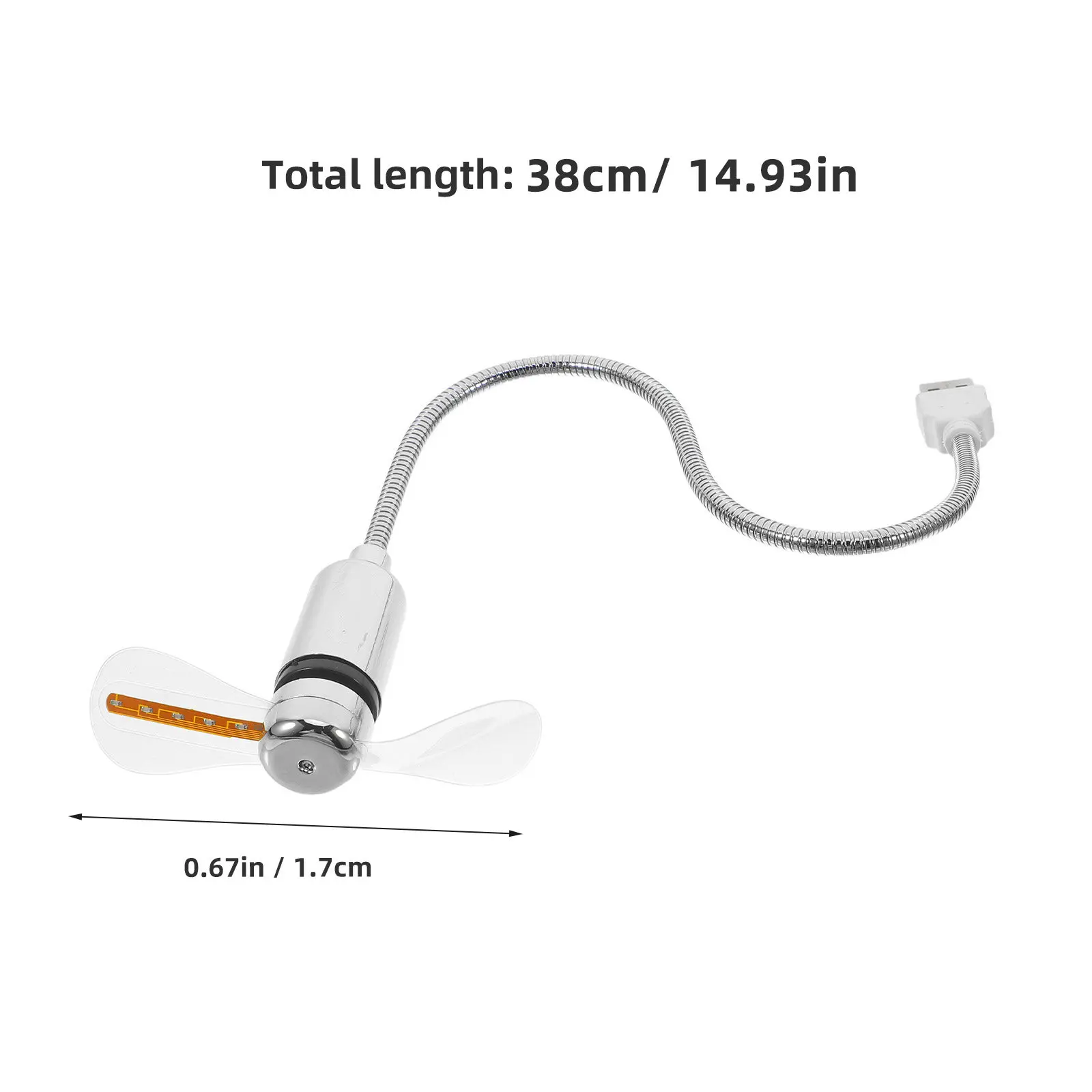 미니 LED 팬 실버 41Cm USB 전원 데스크탑 팬 64가지 색상 패턴 설치 필요 없음 남성용 훌륭한 장치 선물