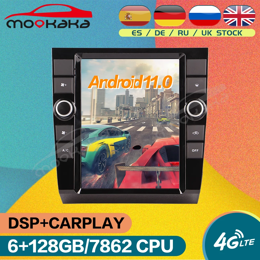 

9.7" Android 11.0 Tesla Style Car Radio GPS Navigation For Audi A4 2002 - 2008 6G+128GB Multimedia Player Auto Stereo Head Unit