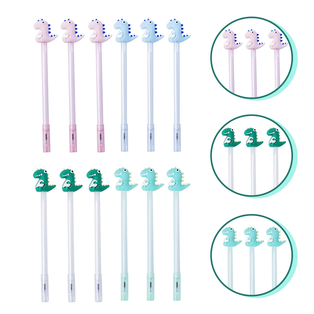

12 Pcs Signing Pen Dinosaur Black Student Prizes Kids Plastic Children Accessory