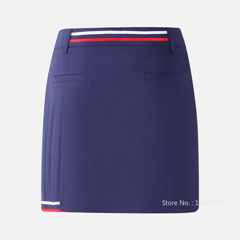 Ladies High Elastic Pencil Golf Skirt Korean Style Slim High Waist Culottes Women Quick Dry Pleated Short Skort Workout Skirt