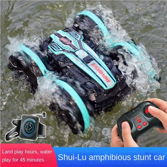 Newest radio controlled car 2.4G Amphibious Stunt RC Car Double-sided Drift flip Tumbling Driving Gesture Electric Toys for Boy 2