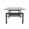 Coffee Table, Glass Coffee Tables with Storage Shelf, Black 3