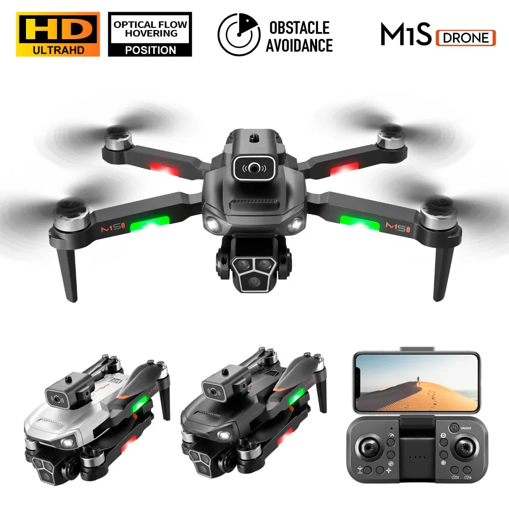 

M1S Fpv Drone 8k Profesional Three HD Camera Obstacle Avoidance Aerial Photography Brushless Motor Foldable Rc Quadcopter Toys