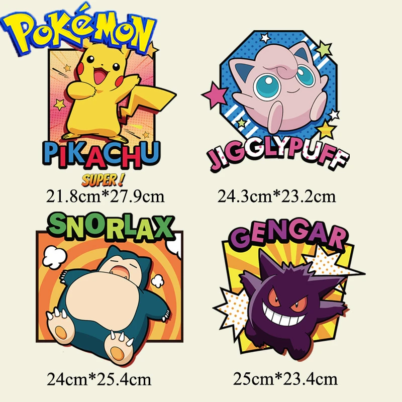 Pokemon Anime 1pcs Pikachu Iron On Heat Transfers Clothing Patches T Shirt Pants Bag Diy Decration Cute Cartoon Sticker Kid Gift Aliexpress