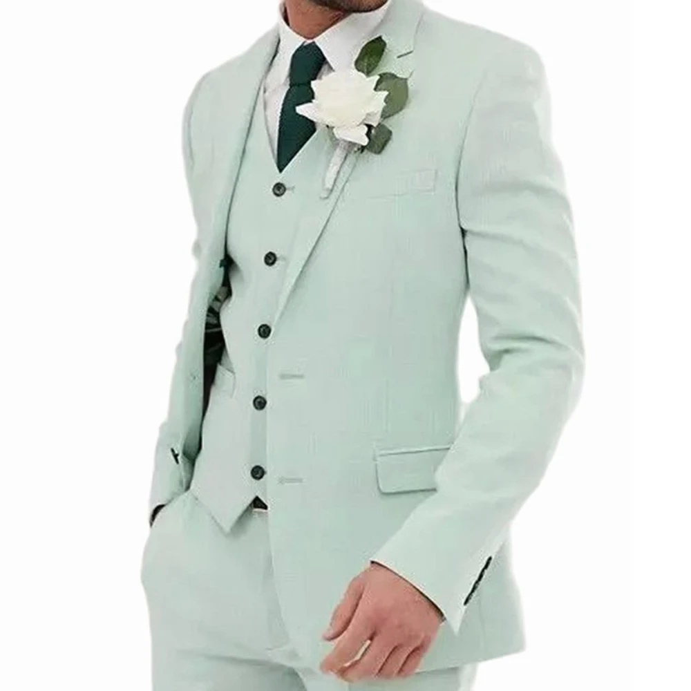 

Роскошный элегантный свадебный костюм для мужчин, однобортный Повседневный облегающий костюм для выпускного вечера, костюм-тройка для жениха, пиджак, брюки, блейзер 2024