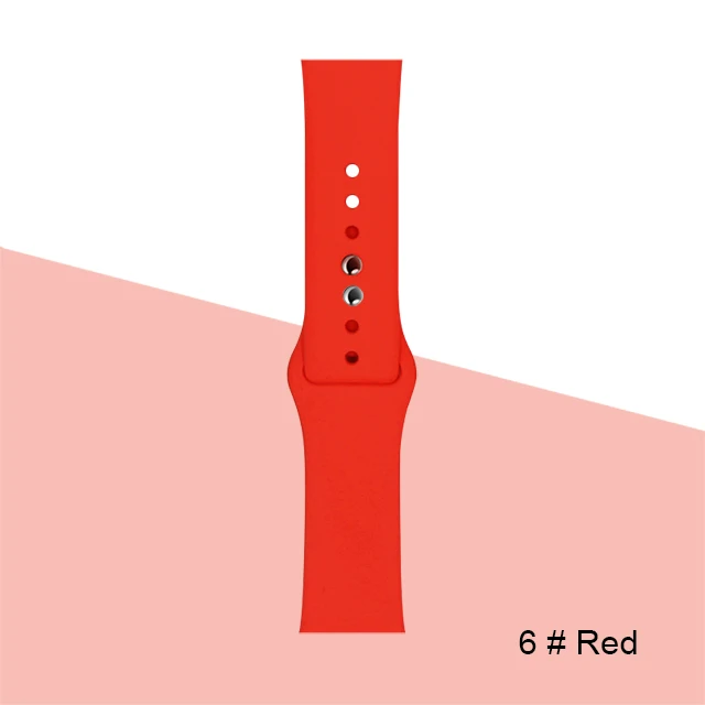 Silicone Strap For Apple Watch band 45mm 41mm 44mm 40mm 38mm 42mm Watchband Bracelet Correa For Iwatch Series 6 Se 5 4 3 7 Red-6