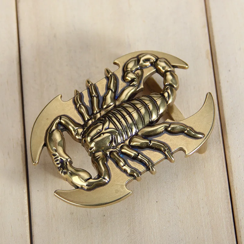 New Leather Belt Men's Stylish Guy's Belt Buckle Scorpion Leather