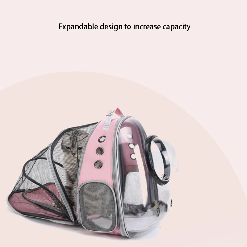 Expandable Cat Carrier Travel Backpack Breathable Space Capsule Pet Backpack Puppy Portable Transparent
