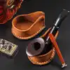 Cowhide Pipe Holder Portable Tobacco Smoking Pipe Stand Holder Tool Accessories 1