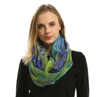 Fashion Women Cotton Print Infinity Scarf Warm Soft Ring Scarves Circle Loop Foulard Femme Snood Neck Wrap Shawl 2