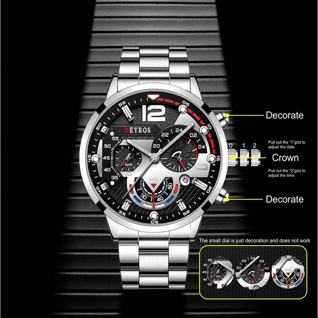 2023 Mens Waterproof Sports Calendar Quartz Steel Watch Unique Luxury  Silver Wristwatch For Men Relogio Masculino From Ulaalula, $19.58