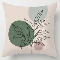 New Olive Green Abstract Floral Plush Cushions Case Hipster Leaves Geometric Nordic Simple Office Pillows Decorative Couch Seat 6