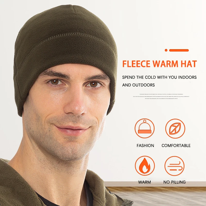 Winter Fleece Beanie Cycling Men Women Elastic Hiking Soft