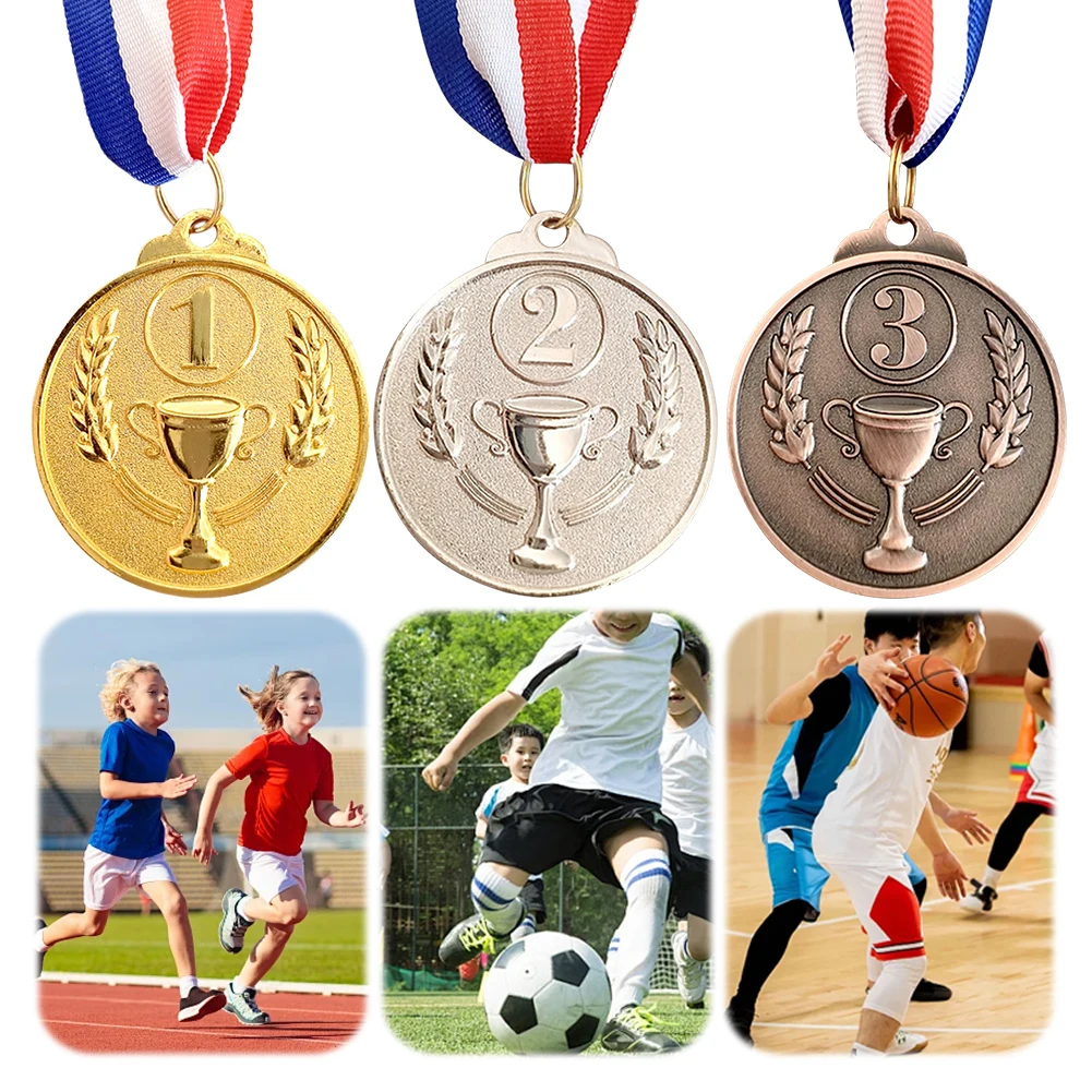 Sports Wheat Props Awards Gold Silver Bronze Prizes Award Trophy Children Sports Game Prize Awards Outdoor Games Souvenir Gifts
