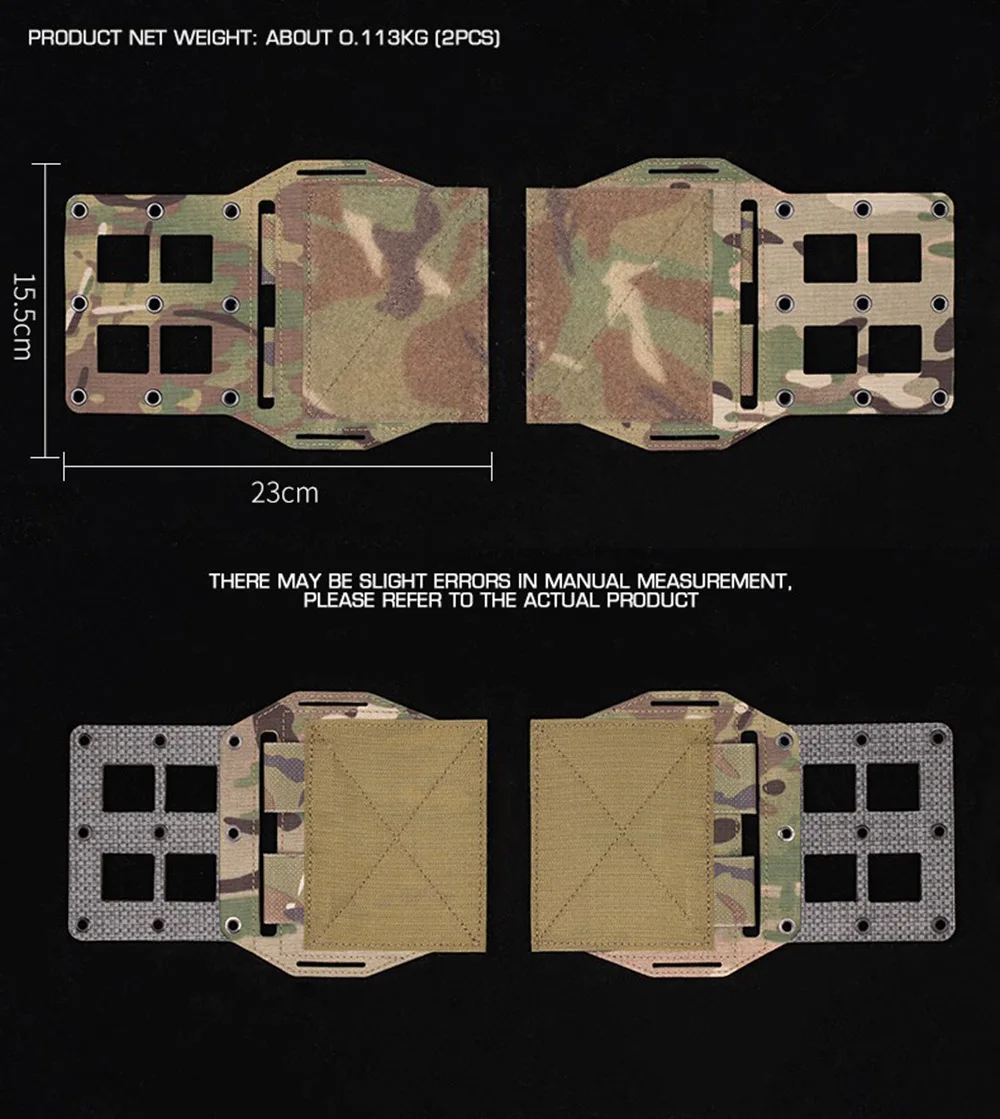 Description Picture 4 of item2PCS MOLLE Expansion Wing Tactical Vest Plate Carrier Expander Mounting Platform Knives Pouches Holder MK5 Chest Rig Accessories