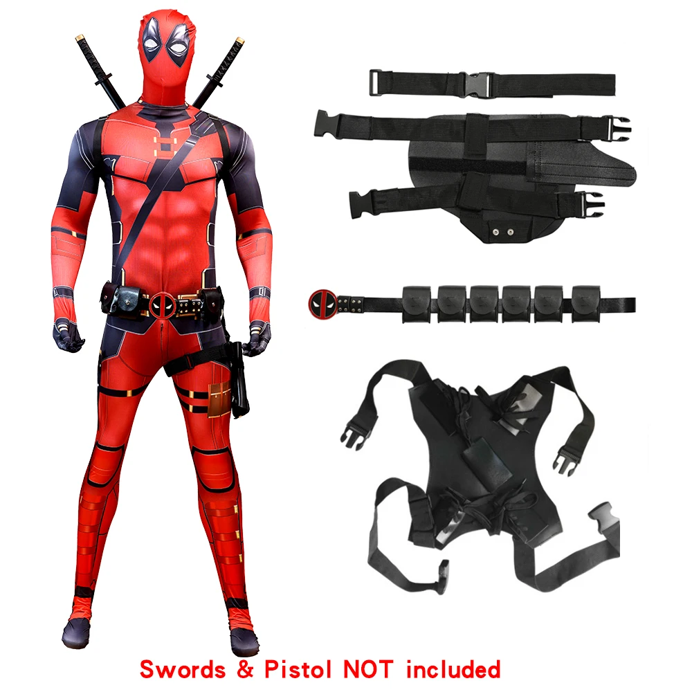 Costume da supereroe Deadpool Tuta cosplay di Halloween Ragazzi