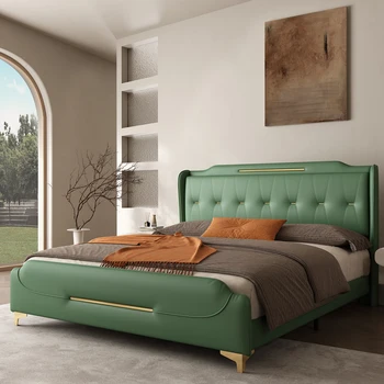 Queen Gold Accent Bed 1