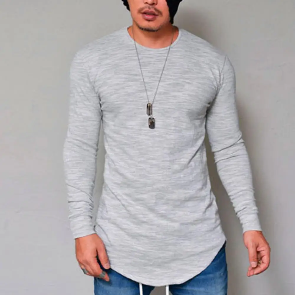 

Autumn winter t shirt Men Low Price Long Sleeve Male T-shirts Slims O-Neck Solid Clothing T-shirt street casual cotton pullover