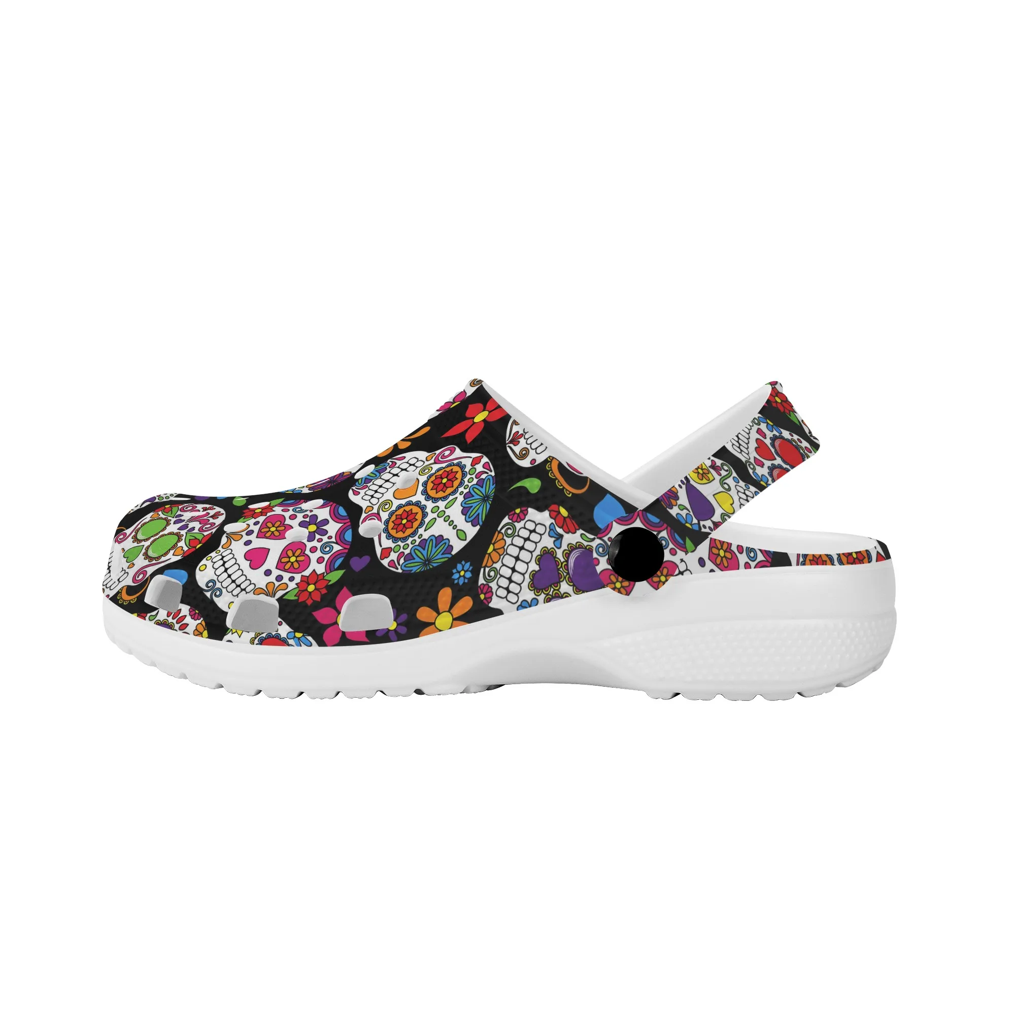 Sugar Skull Brand Designer Ladies Sandals Breathable Lightweight Indoor Outdoor Girls Garden Flats Shoes Horror Halloween Gift