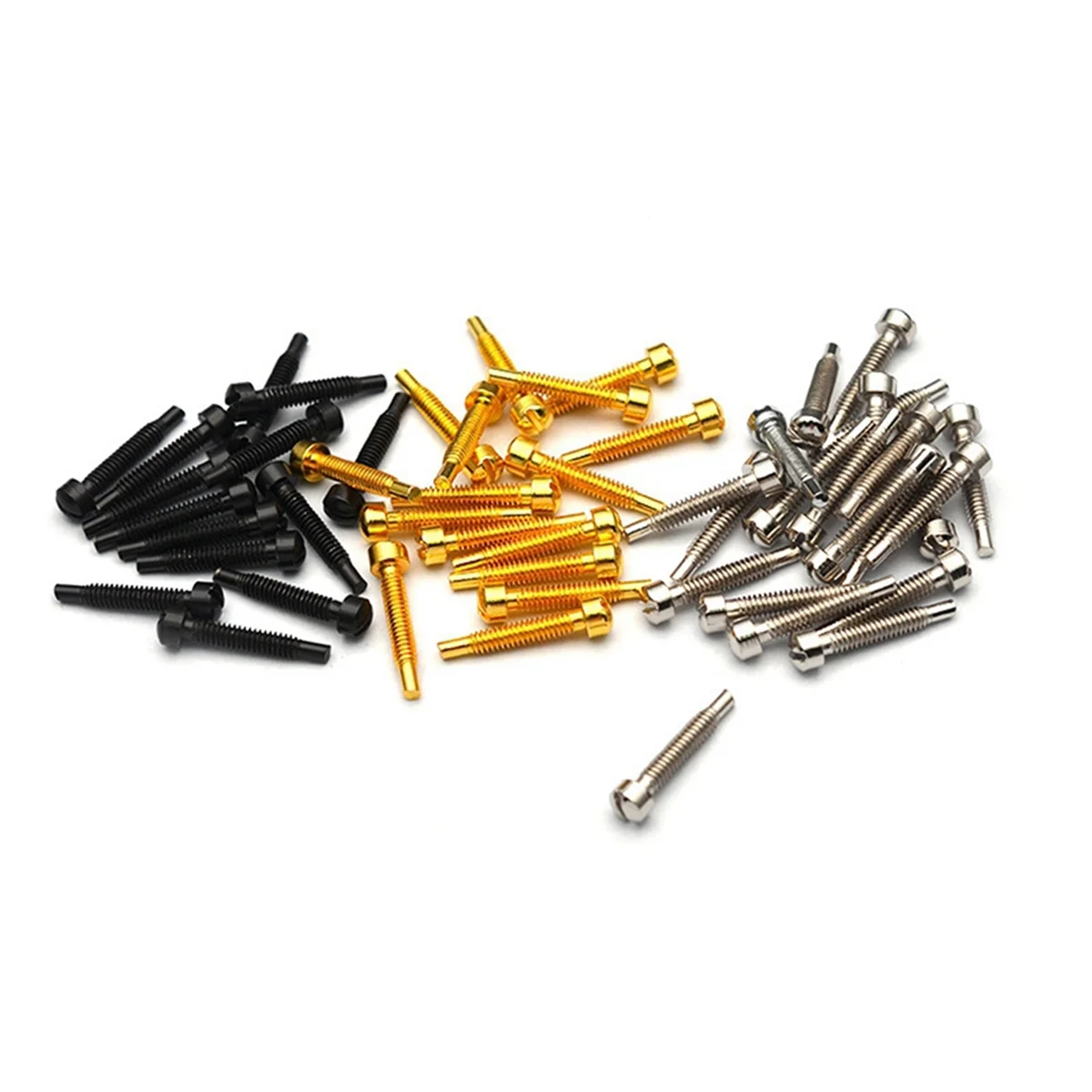 BAAU 50pcs Pickup Metal Pins-One Word-Closing 3x21MM/5.0MM (Diameter 3.0MM) Guitar Pickup Parts Screw Rods Silver