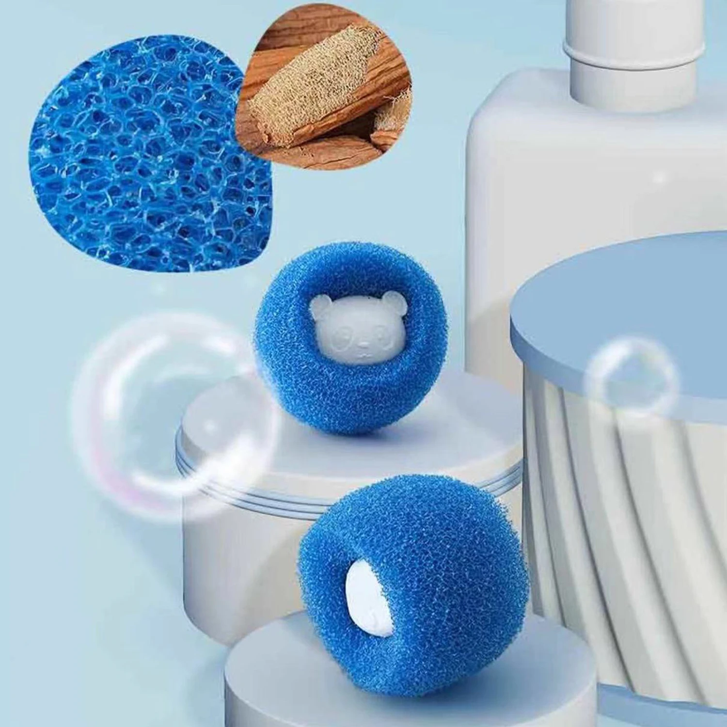 Washing Machine Sponge Cleaning Ball Lint Removal Laundry Anti-tangling Sponge Washing Ball Stain Removal Laundry