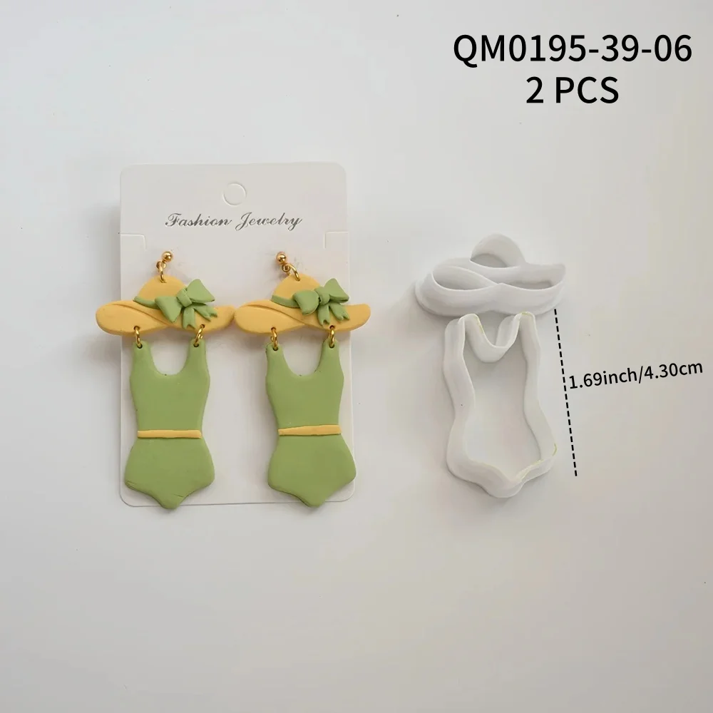 Sommer Badeanzug Hut weiche Keramik Polymer Clay Cutter / DIY Ohrringe Schmuck Anhänger Ton Schneiden Form / Kühlschrank Magnete Form – Detail 7