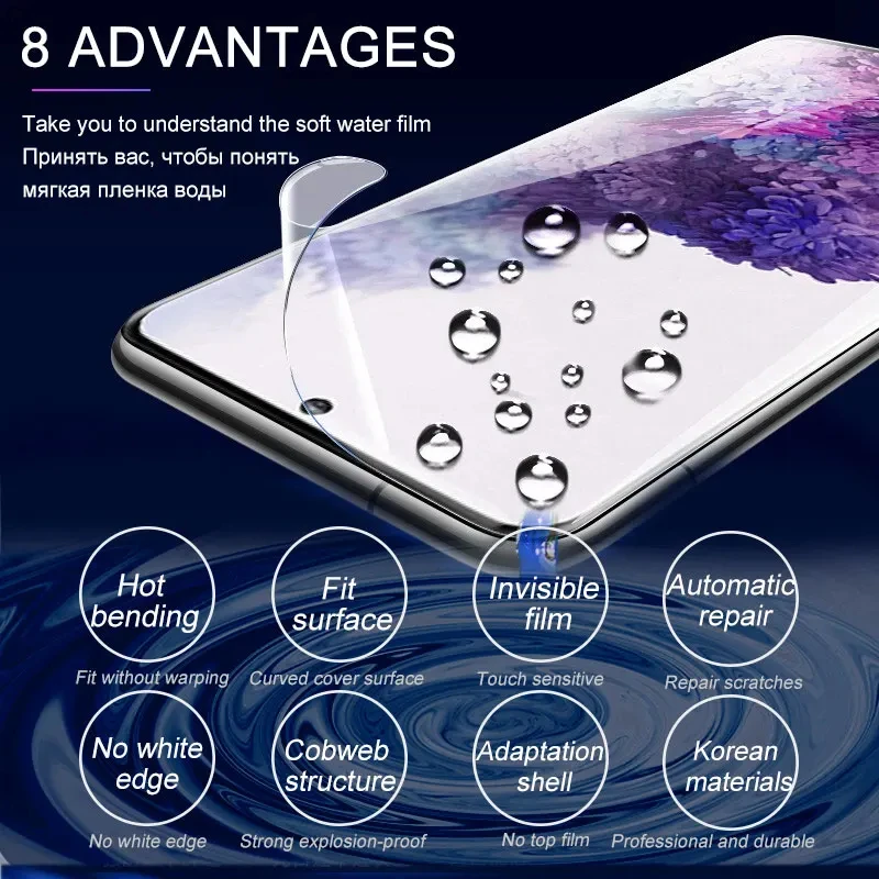 4 pezzi pellicola idrogel copertura completa per Samsung Galaxy S23 S10 S20 S21 S22 S24 S25 Ultra Plus FE A14 A23 A34 A54 pellicola proteggi schermo - immagine 3