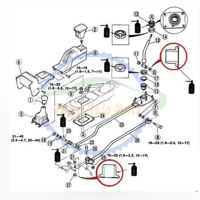 Gearbox Manual Shift Bushing Transmission Shift Lever Bush B001-46-062 For Mazda 323 MX3 MX-3/MX-6 MX6 B00146062 transmission shift lever bushing