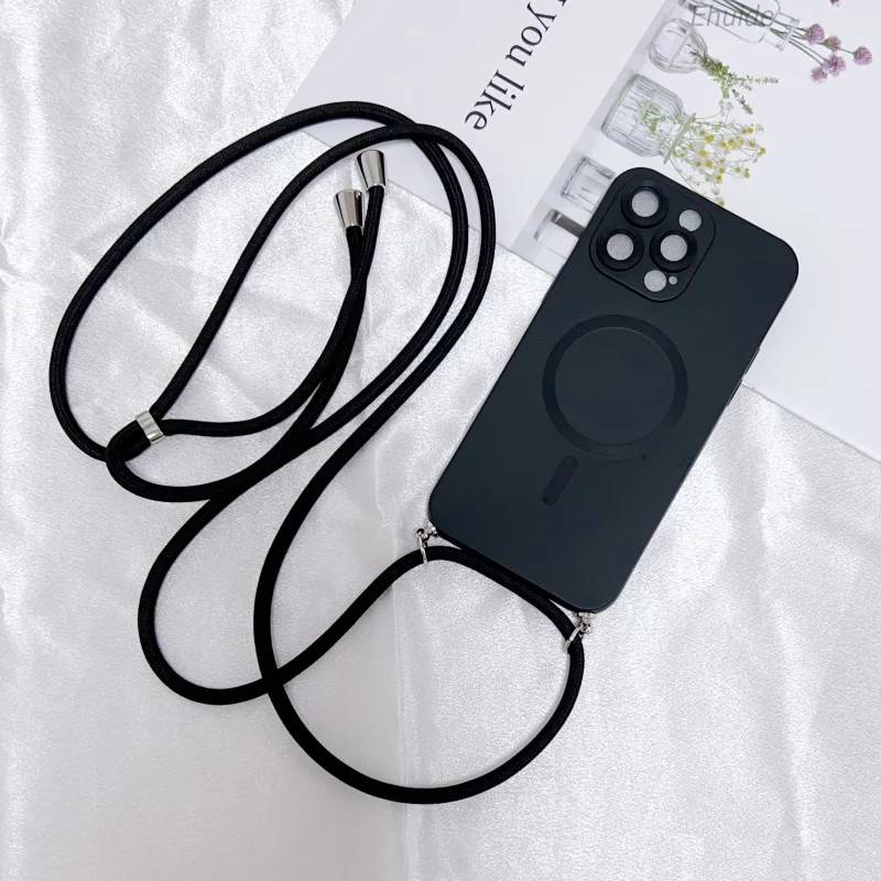 Enhanced Crossbody Magnetic Case with Soft TPU and Camera Protection