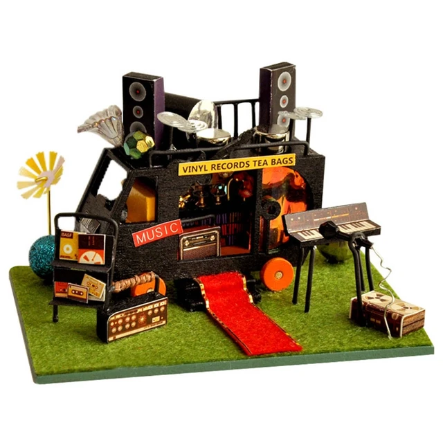 DIY Dollhouse Kit with Lights Creative Room Mini Doll House Accessories with Furniture for Kids Teens Adults 4