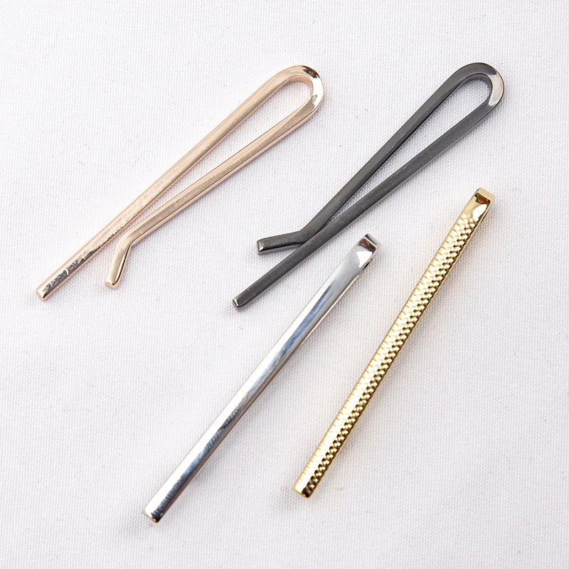 Tie Clips for Men Fashion Luxury Metal Gold Colour Tone Simple Bar Clasp Necktie Accessories Clasp Tie Pin for Mens Collar Clip