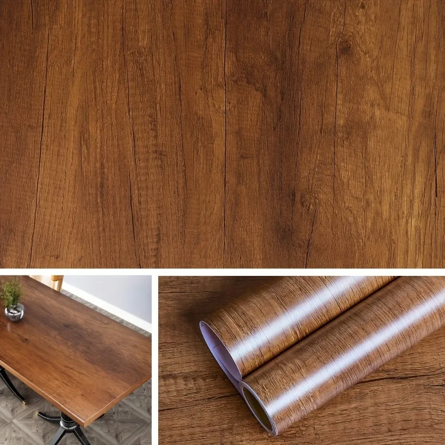 Vinyl Wood Grain Decor Contact Paper for Kitchen Cabinet Renovation Self Adhesive Waterproof Wallpaper Removable Wall Stickers