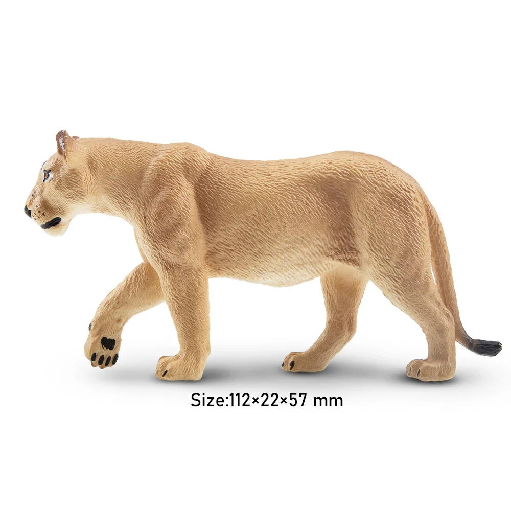 Toymany Simulation Walking Lioness Wildlife Animal Model Toy Mini Figures Dolls Action Figurines Toys for Children Gift