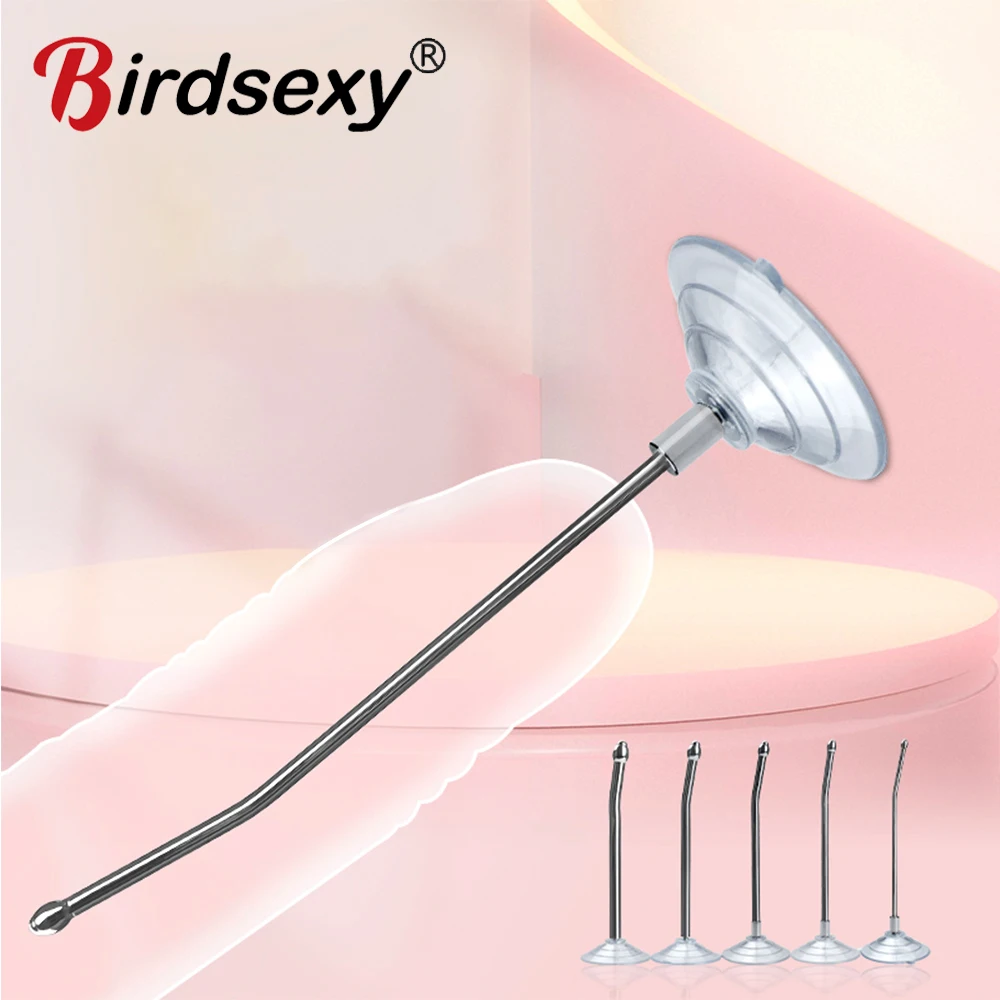 Male Urethral Dilator With Suction Cup Metal Urethral Catheter Penis Plug Sounding Horse Eye Stimulation Adult Products Sex Toys penis sex toys